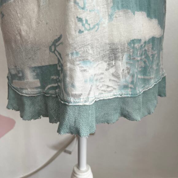 Vintage Blue Embroidered Tank Top Mermaid Fairycore Y2K Boho Festival Small - Picture 3 of 7